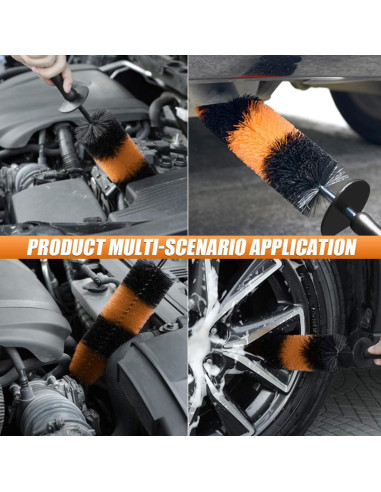 Cepillo para Ruedas de Coche SMILFUY 42.24 cm Naranja y Negro
