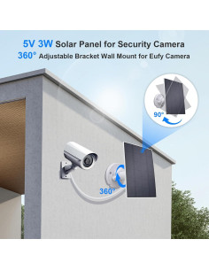 Panel Solar Impermeable 5V 3W KBT 2Pack para Cámara Eufy 2