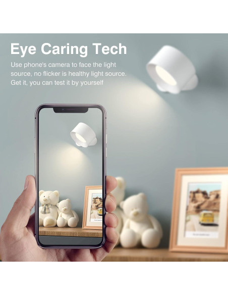 Aplique de Pared LED Deyagoo con Batería Recargable 3 Brillos