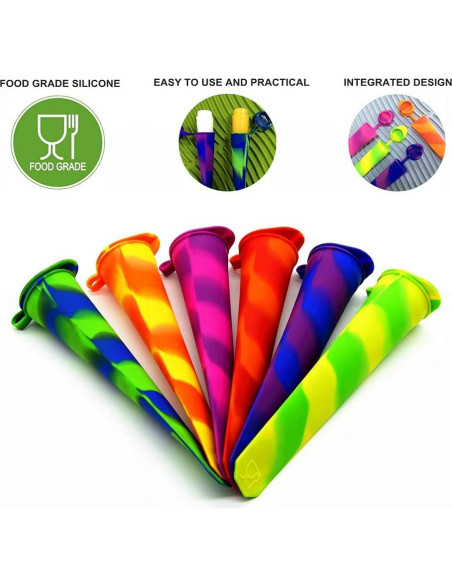 Moldes de Paletas de Silicona Helpcook - 6 Piezas 100ml