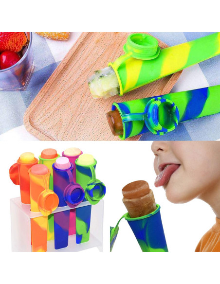 Moldes de Paletas de Silicona Helpcook - 6 Piezas 100ml