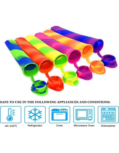 Moldes de Paletas de Silicona Helpcook - 6 Piezas 100ml