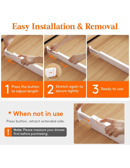 Separadores de Cajones Ajustables Lifewit 4 Piezas 11-17" Separadores de Cajones Ajustables Lifewit 4 Piezas 11-17"