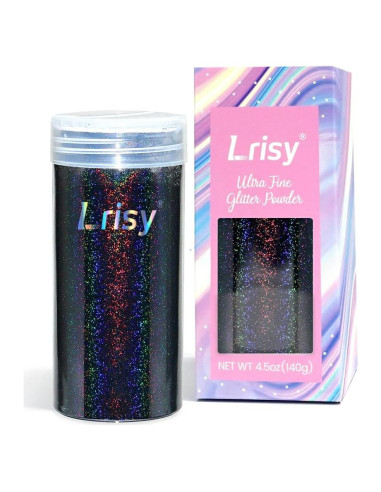 Polvo de Purpurina Holográfica Lrisy 140g Negro Ultra Fino