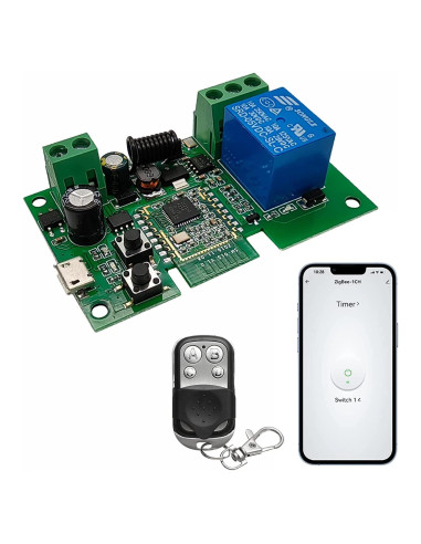 Relé Inteligente Tuya Zigbee 1 Canal Control Remoto 433MHz
