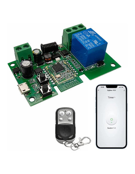Relé Inteligente Tuya Zigbee 1 Canal Control Remoto 433MHz