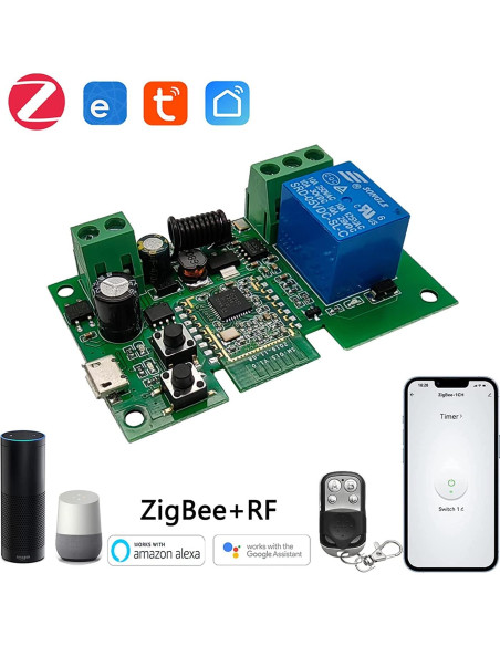 Relé Inteligente Tuya Zigbee 1 Canal Control Remoto 433MHz