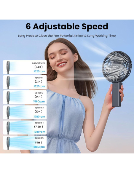 Ventilador de Mano HandFan 6 Pulgadas Plegable 4000mAh Ventilador de Mano HandFan 6 Pulgadas Plegable 4000mAh