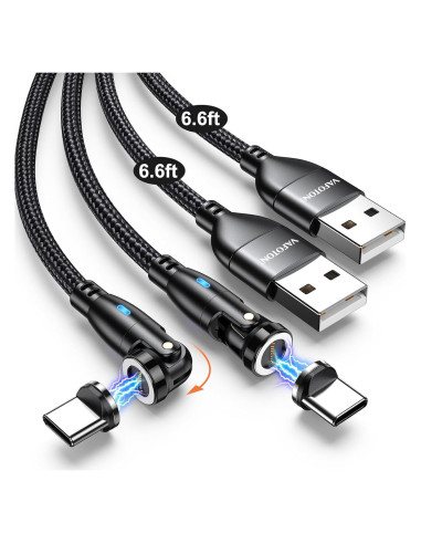 Cable de Carga Magnético USB C VAFOTON 9PIN 2m 18W 2Pack