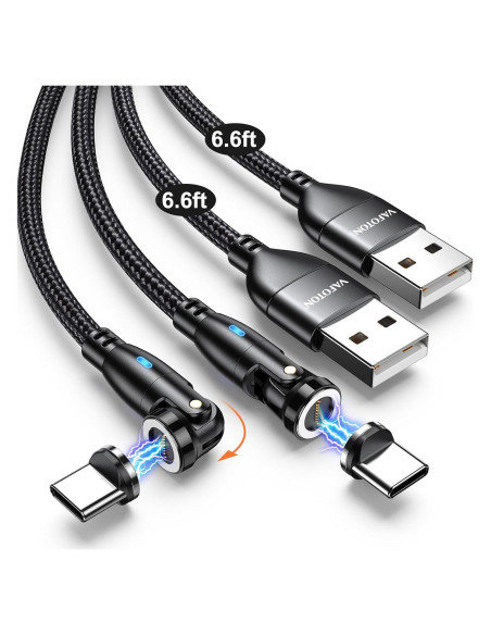 Cable de Carga Magnético USB C VAFOTON 9PIN 2m 18W 2Pack