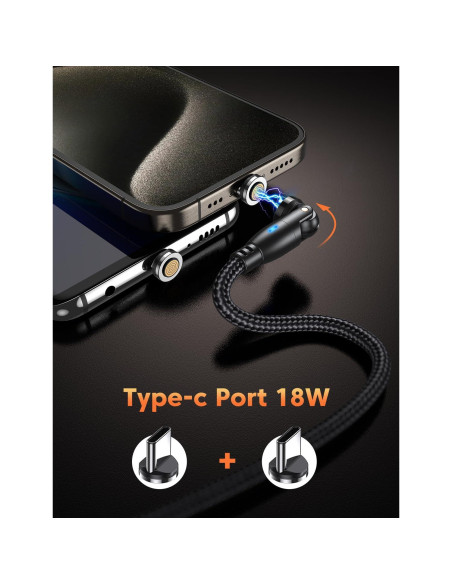 Cable de Carga Magnético USB C VAFOTON 9PIN 2m 18W 2Pack