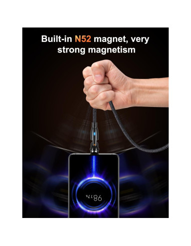 Cable de Carga Magnético USB C VAFOTON 9PIN 2m 18W 2Pack