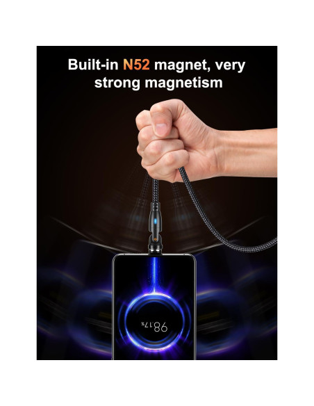 Cable de Carga Magnético USB C VAFOTON 9PIN 2m 18W 2Pack