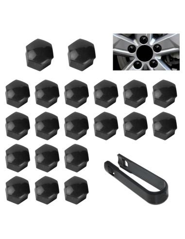 Cubiertas de Tuercas de Rueda UGSHY 21 PCS 19mm Antirrobo Negro