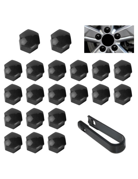 Cubiertas de Tuercas de Rueda UGSHY 21 PCS 19mm Antirrobo Negro
