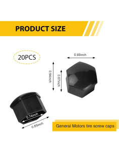 Cubiertas de Tuercas de Rueda UGSHY 21 PCS 19mm Antirrobo Negro 2