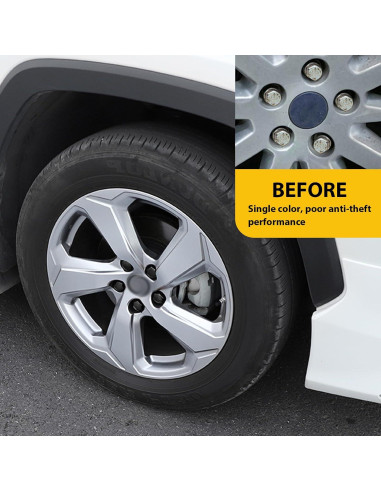 Cubiertas de Tuercas de Rueda UGSHY 21 PCS 19mm Antirrobo Negro