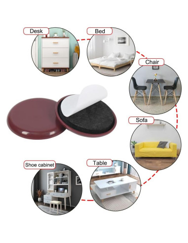 Deslizadores de Muebles Shintop 12 Piezas 5 cm Autoadhesivos
