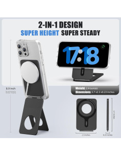 Trípode Magnético 1ST IDEA para iPhone 16/15/14/13/12 Negro 2