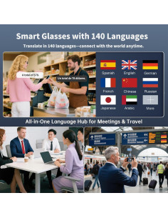 Gafas Inteligentes Fecoul con Traducción 164 Idiomas y Lentes de Color 2