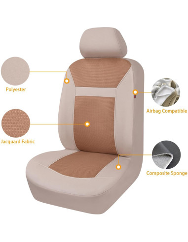 Cubiertas de Asiento de Coche Flying Banner FB-094 Beige Universal