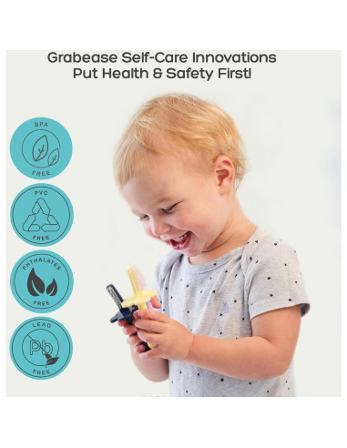 Cepillo de Dientes Doble Cara Grabease Rosa para Bebés 6-48 Meses
