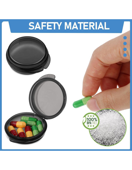 4 Organizadores de Pastillas Portátiles WLLHYF - Negro 4 Organizadores de Pastillas Portátiles WLLHYF - Negro