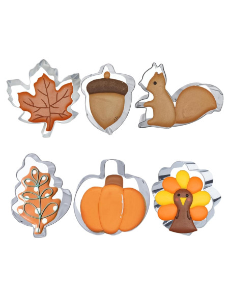 Cortadores de Galletas Acción de Gracias Tuzicake - 6 Piezas