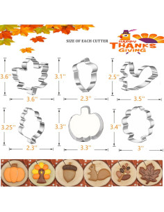 Cortadores de Galletas Acción de Gracias Tuzicake - 6 Piezas 2