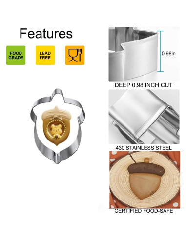 Cortadores de Galletas Acción de Gracias Tuzicake - 6 Piezas