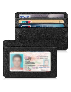 Cartera Slim Fintie Negra con Bloqueo RFID y 4 Ranuras