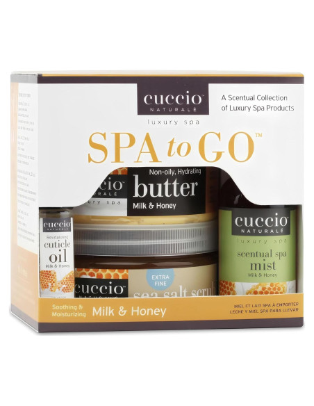 Kit de Spa Cuccio 4 Piezas Leche y Miel Hidratante