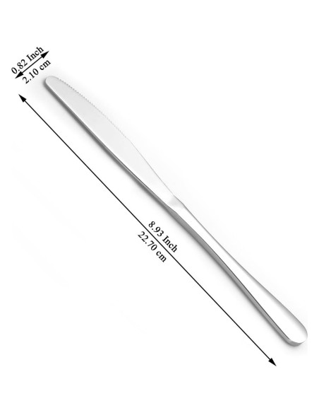 Juego de Cuchillos de Cena Evanda 12 Piezas Acero Inoxidable