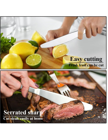 Juego de Cuchillos de Cena Evanda 12 Piezas Acero Inoxidable