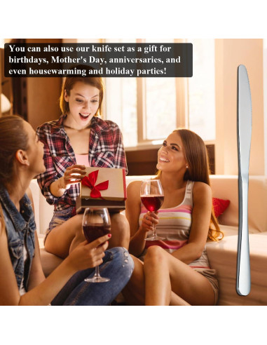 Juego de Cuchillos de Cena Evanda 12 Piezas Acero Inoxidable