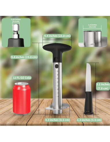 Cortador de Piña Newness Eléctrico y Manual Acero Inoxidable