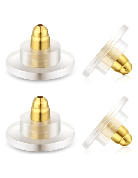 Cierres de Pendientes DELECOE 925 Plata Esterlina Dorado 4pcs