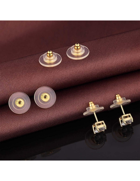 Cierres de Pendientes DELECOE 925 Plata Esterlina Dorado 4pcs