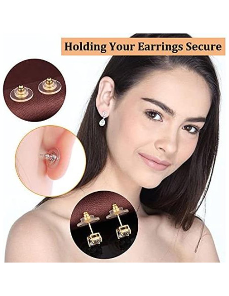 Cierres de Pendientes DELECOE 925 Plata Esterlina Dorado 4pcs