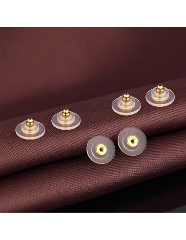 Cierres de Pendientes DELECOE 925 Plata Esterlina Dorado 4pcs