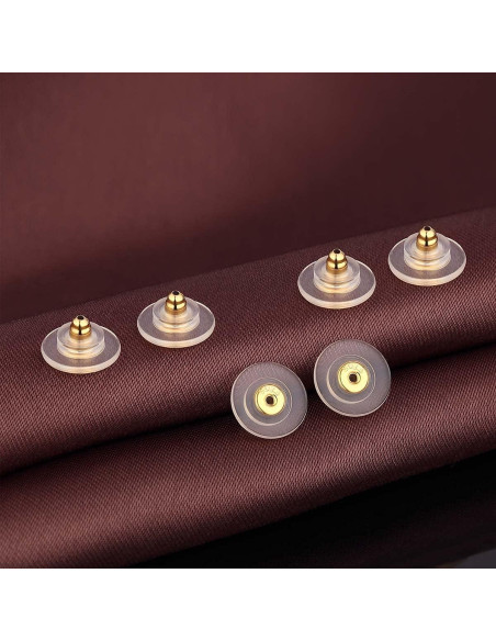 Cierres de Pendientes DELECOE 925 Plata Esterlina Dorado 4pcs