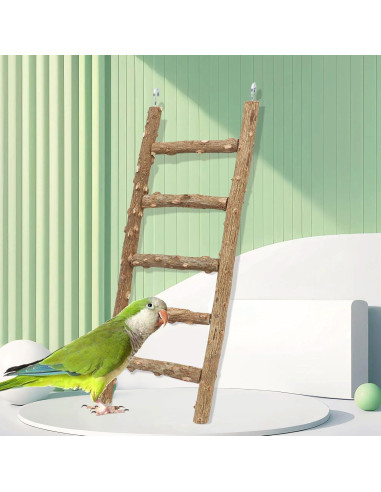 Escalera de Madera para Aves Neeenn 30x8 cm 5 Pasos