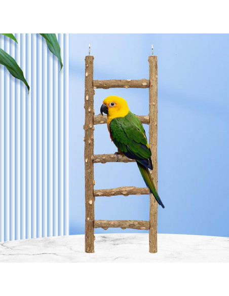 Escalera de Madera para Aves Neeenn 30x8 cm 5 Pasos