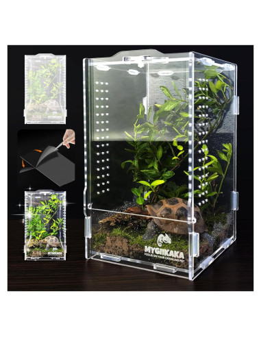 Terrario de Acrílico MYGIIKAKA 20x12x11 cm para Reptiles