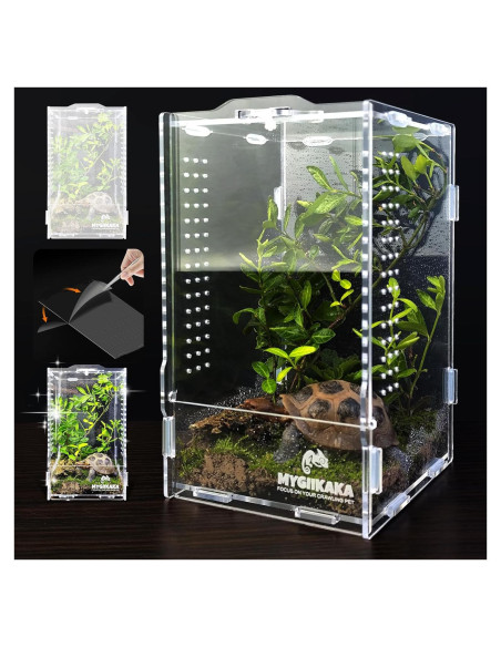 Terrario de Acrílico MYGIIKAKA 20x12x11 cm para Reptiles