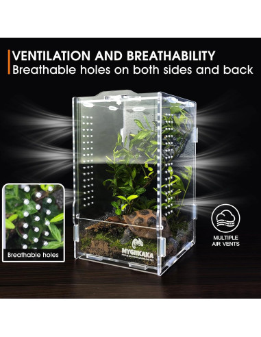 Terrario de Acrílico MYGIIKAKA 20x12x11 cm para Reptiles