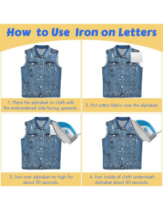 Letras Termoadhesivas NIUBIER 52 Piezas Azul 5x4 cm 2