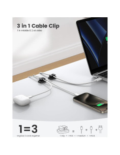 Organizador de Cables Lamicall Clip de Resorte 3 en 1 Negro 2