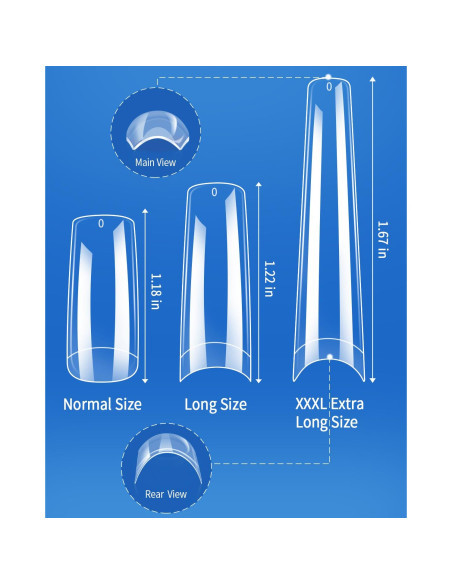 Tips de Uñas Postizas Acrílicas MORGLES 240 Pcs Extra Largas