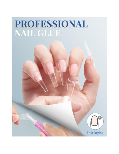 Tips de Uñas Postizas Acrílicas MORGLES 240 Pcs Extra Largas